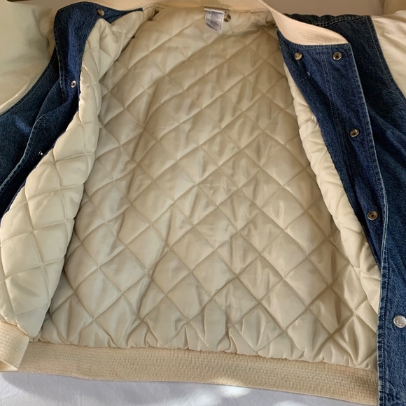 Vintage Disney Store Eeyore Denim Varsity Jacket Size L Winnie the Pooh - Picture 6 of 10